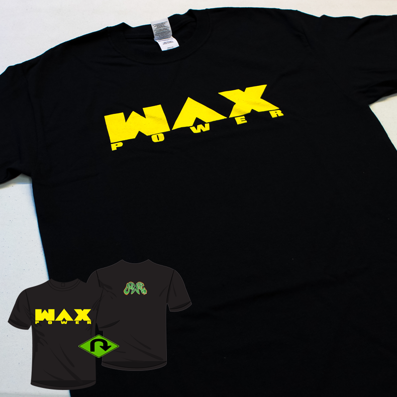 WAX POWER T-Shirt - SMALL - black with yellow print