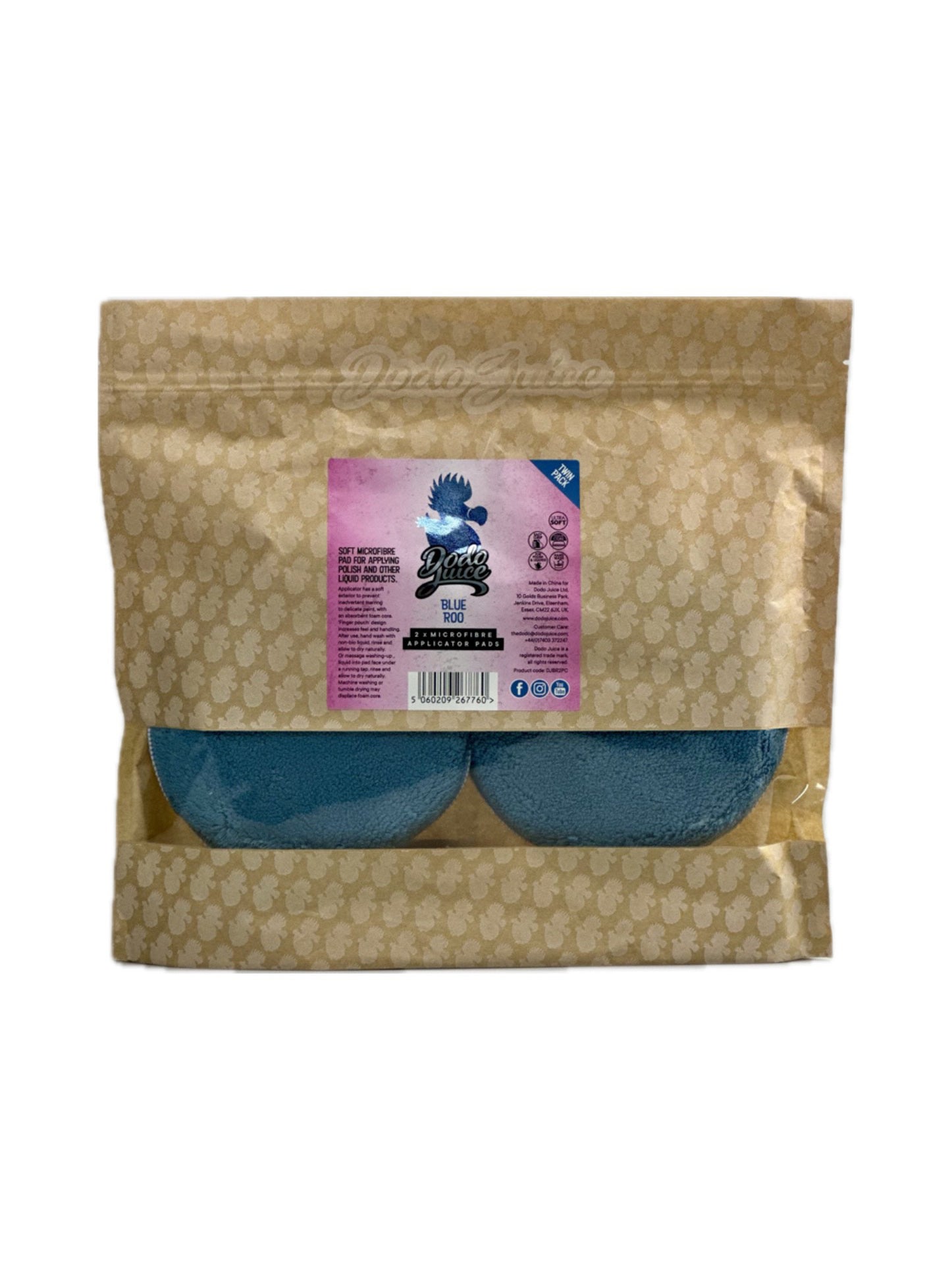 Blue Roo Twin Pack - Plush Microfibre Polish/Dressing Applicator Pad