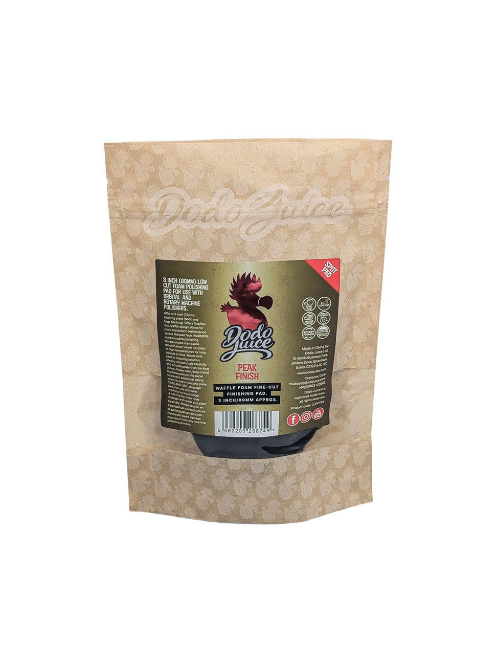 Peak Finish Spot Pad - Waffle Foam Finishing Pad, 80mm (3 inch)