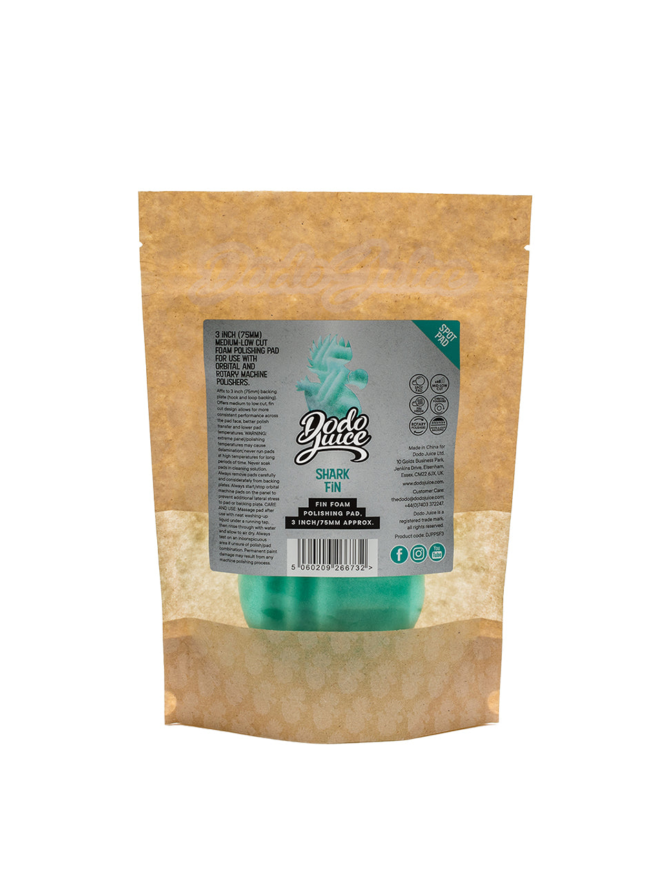 Shark Fin Spot Pad - Fin-Cut Foam Polishing Pad, 75mm (3 inch)