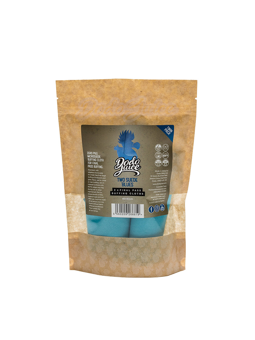 Two Suede Blues - Microsuede Buffing Cloth Twin Pack - 2 x 40x40cm