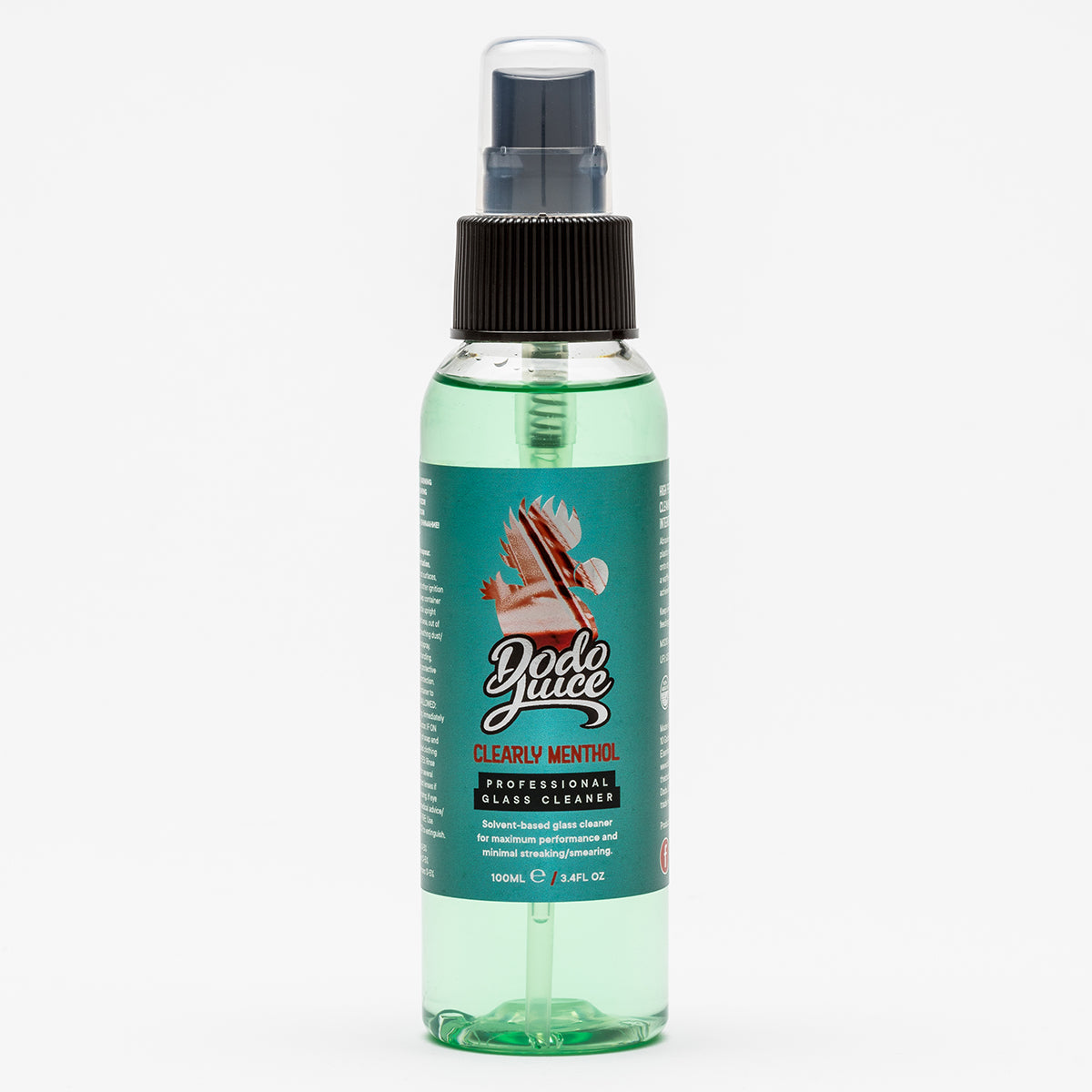 Clearly Menthol 100ml - professional quality glass/window cleaner - glovebox/sample size HS 3405909000