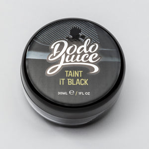 Taint it Black 30ml - black tyre and trim wax - helps restore finish on faded trim (sample/glovebox size) HS 3404900000