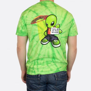 Alien T-Shirt - green tie-dye - OFFER