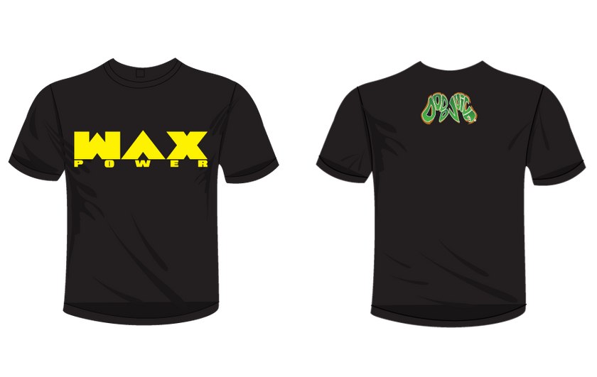 WAX POWER T-Shirt - SMALL - black with yellow print