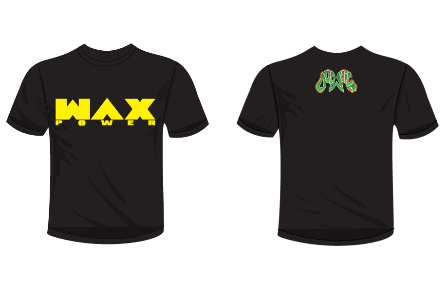 WAX POWER T-Shirt - SMALL - black with yellow print